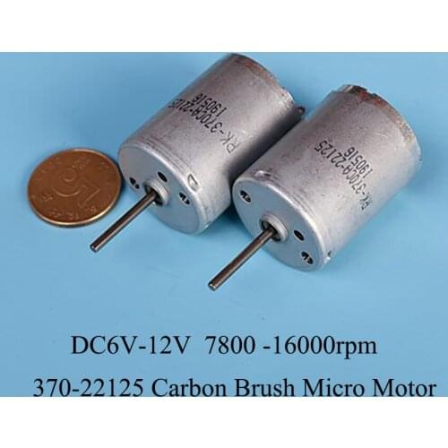New 370-2212 Micro Motor 18.5MM Long Axis Motor DC 6-12V 7800-16000RPM Copper Carbon Brush 370 DC Motor Parts Accessories