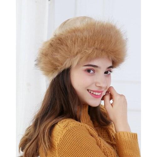 New Arrive Fashion Suede Cap Imitation Fox Fur Leather Hat Man Woman Woolen Thicken Cold Proof Earflaps Fluffy Warm Russian Hats