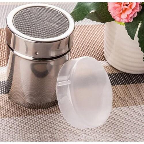 New Arrival Stainless Chocolate Shaker Cocoa Flour Icing Sugar Powder Coffee Sifter Lid Kitchen Cooking Tools SN1280