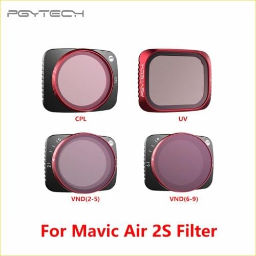PGYTEC For Mavic Air 2S Filter Set UV CPL VND 2-5/VND6-9 ND8 16 32 64PL NDPL Filter Camera Lens Filter for DJI Air 2S