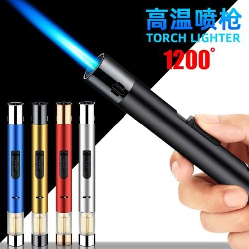 Pen spray Gun Camping Kitchen BBQ Outdoor Lighters Butane Gas Torch Jet Lighter Cigar Cigarette Lighter Gas Visible