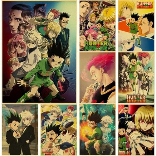 Hunter X Hunter Poster Popular Classic Japanese Anime Pattern Kraft Poster for Living Room Bar Decoration Stickers Wall Painting