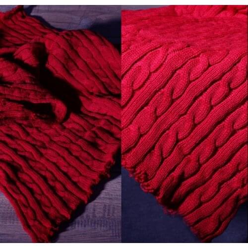 Rhombus thick rod big red knitting creative sweater clothing designer fabric