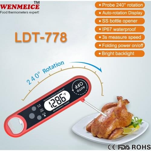 Ultra Fast Read Rotating Display Foldable Probe Bbq Thermometer LDT-778