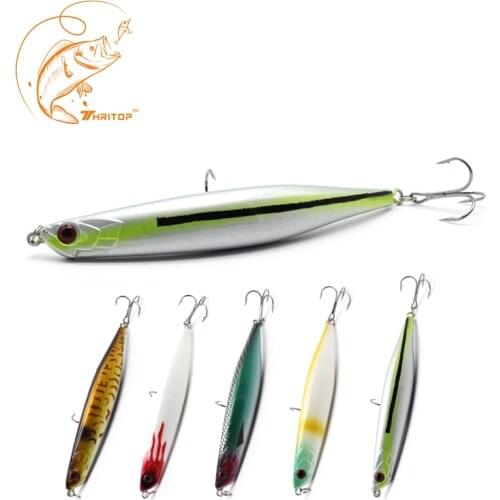 Thritop Top Fishing Lure Artificial Hard Bait 3d Eyes Sharp Hook 110mm 11g High Quality TP035 5 Colors Pencil Fishing Bait