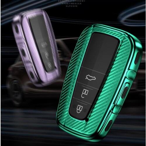 TPU+Carbon fiber grain Car Key Cover Key Case For Toyota Camry Corolla C-HR CHR Prado RAV4 Prius 2018 2019 2/3/4 Buttons