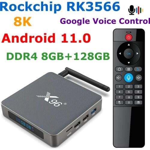 X96 X6 TV Box Android 11 8GB RAM 128GB Rockchip RK3566 8K VIDEO CODEC 2T2R MIMO Dual Wifi 1000M LAN 4K Youtube Media Player