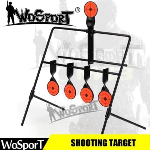 WOSPORT 5-Plate Reset Shooting Target Tactical Metal Steel Slingshot BB Gun Airsoft Paintball Archery Hunting