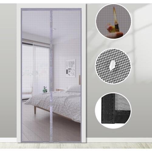 Summer Anti Mosquito Bug Curtains Net Door Screen Kitchen Curtains Fiberglass Magnetic Screen Door Curtains Mesh, Can be Custom