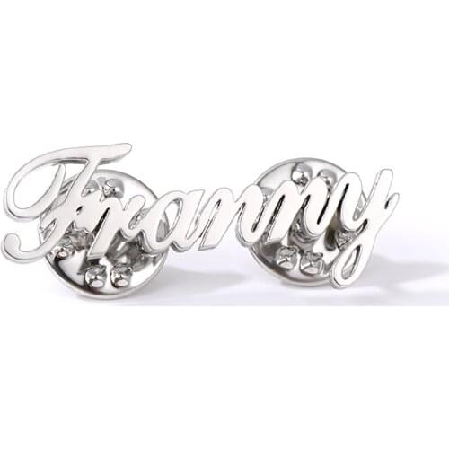 Personalized Style Name Brooches For Women Stainless Steel Customized Nameplate Letters Initials Brooches Pins Fashion Jewelry