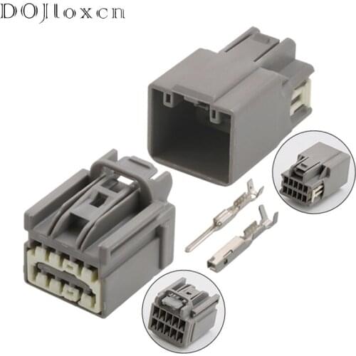 1/5/10/20 Sets 10 Pin 7282-6455-40 7283-6455-40 Car Auto Rearview Mirror Cable Socket Male Female Grey Connector For Ford Focus