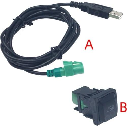 1 PCS USB Audio Cable Adapter With Switch Button CD Player Radio Wire Cable Fit for VW Volkswagen 145cm