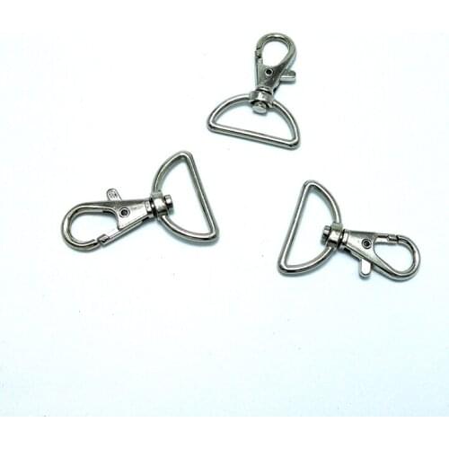 100 Silver Metal Swivel Snap Clips, 1 Inch