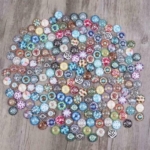 100PCS Glass Mosaic Mixed Colorful Round Mosaic Tiles Cabochons Beads DIY Craft Stickers Glass Mosaic Supplies For Scrapbook