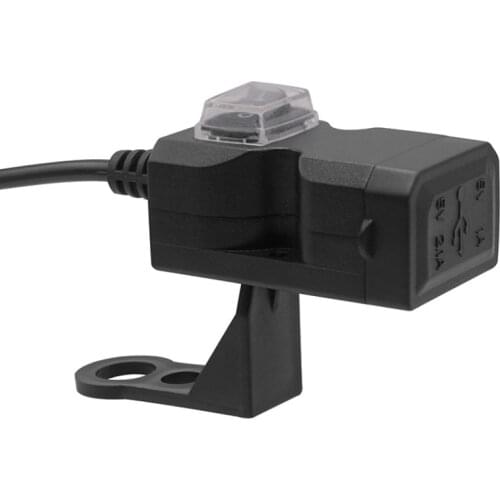 12V-24V Dual USB Port Waterproof Motorcycle Handlebar Charger Adapter Power Supply Socket For iphone Samsung Huawei