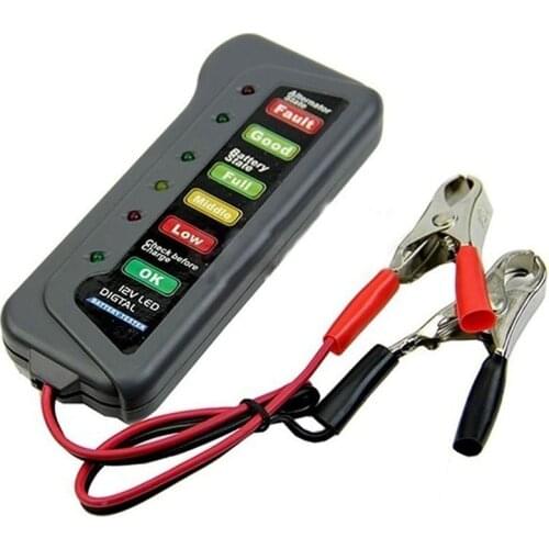 12V LED Digital Battery Tester Battery Alternator Tester with Two Clips For Car Motorcycle Trucks Battery Tester