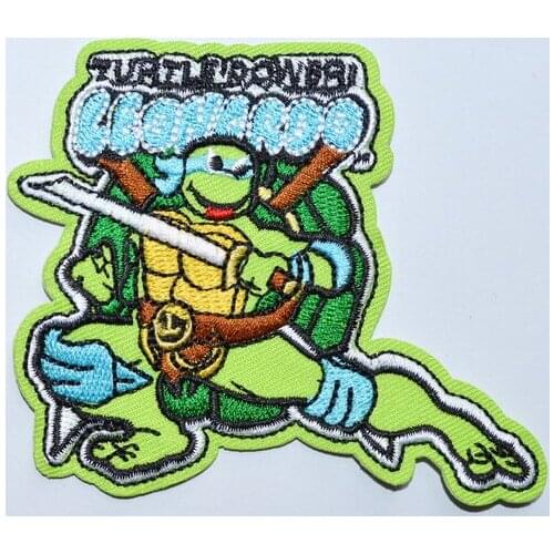 Green Turtles Embroidered Iron On Applique Patch (Size is about 8.8 * 7.6 cm)