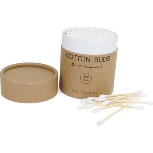 200 Sticks/Box Eco Friendly Organic Natural Personal Care Bamboo Ear Cotton Bud Swabs