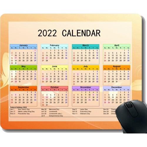 2022 Calendar Mouse Pad,Veil Background Light Shape Flight Gaming Mouse Pad