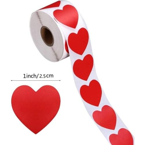 500pcs Heart Red Stickers Seal Labels Labels Stickers Scrapbooking for Package and Wedding Decoration Stationery Cute Stickers