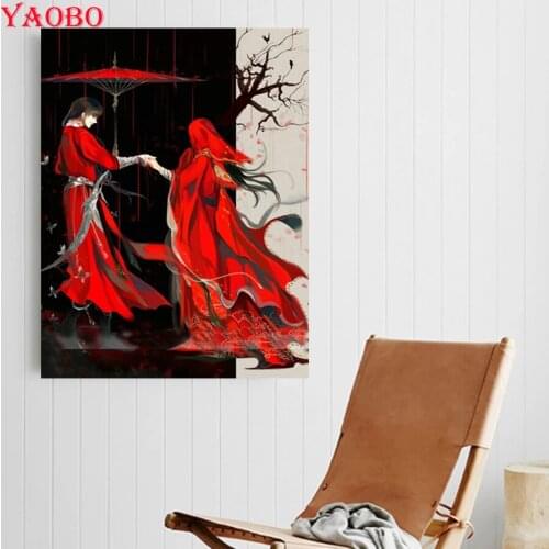 5D DIY Diamond Painting Chinese ancient anime couple wedding Cross Stitch Kit Full Drill Diamond Embroidery Mosaic Decoration