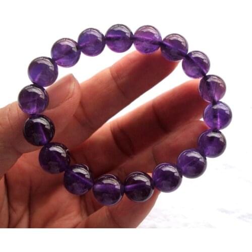 Free Shipping Natural Amethyst Round 10mm Beads Bracelet Women Jewelry Accessories Weddings Parties Birthday Gift