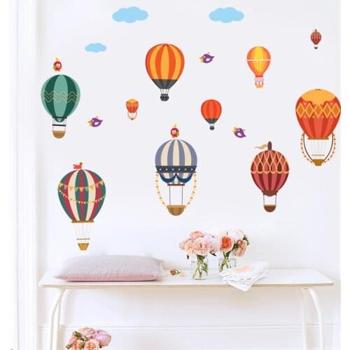 Colorful Balloons Cloud wall stickers decals children bedroom kindergarten Decoration wall sticker Decals hot air balloon mural