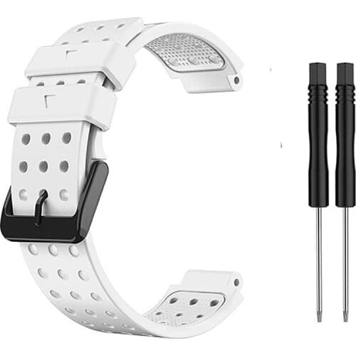 For Garmin Approach S20 Watch Monochrome Round Hole Silicone Watch Band Wristwatch Strap Bracelet Belt with Tool