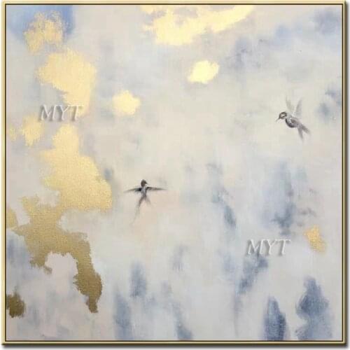 There Are Wild Geese Flying In The Sky Abstract Oil Painting Hand-painted Wall Art Home Decor Picture Modern Painting On Canvas