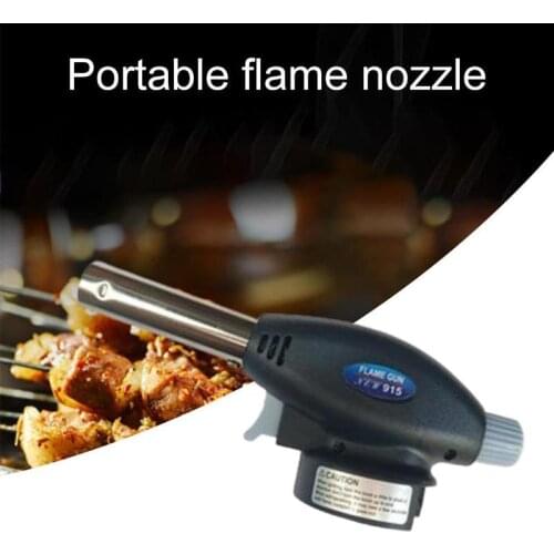 Flame Gas Torch Flamethrower For Outdoor Camping BBQ Automatic Piezoelectricity Ignite Soldering Welding Gas Torch Flamethrower