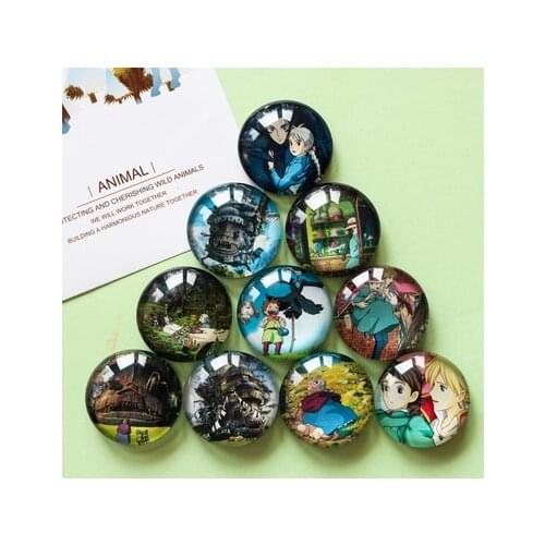 Howls Moving Castle anime action figure prefect quality glass fridge magnets Toys for children home decoration