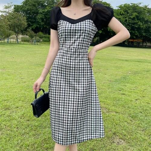 Модные платья в клетку JEYONGZOO China At AliExpress