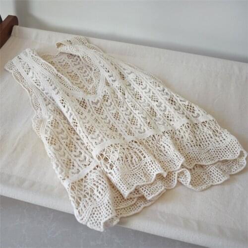 Lace Knitted Small Vest Womens Short V-Neck Hook Flower Hollow Cardigan All-Match Pullover Blouse Loose Sleeveless Top