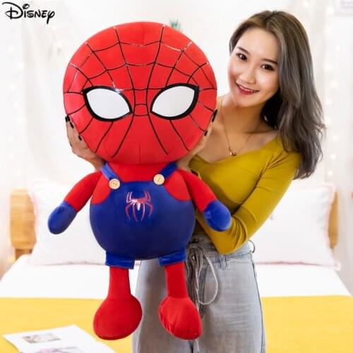 Disney Marvel Kawaii Spider Man Anime The Avenger Spiderman Cartoon Plush Toy Doll Plushies Stuffed Kid Pillow Cushion Girl Gift