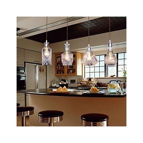 Fashion Glass Bottle Droplight Modern LED Pendant Light Fixtures For Dining Room Bar Hanging Lamp Decor Indoor Lighting