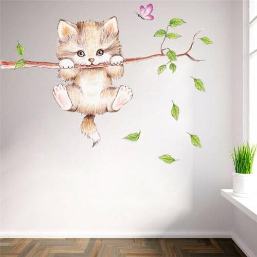 Cats Dogs butterfly branch Wall Switch Sticker Decals Toilet Stickers Bathroom Decoration Animal Art Sticker Wall Poster Poster