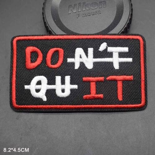 DON'T QUIT Not Perfect Bike Various Letters Iron On Embroidered Clothes Patches For Clothing Stickers Garment Wholesale