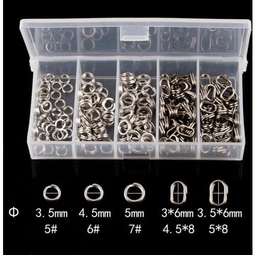 Stainless Steel Fishing Split Rings Lure Solid Ring Loop For Blank Crank Bait Connectors Tackle Tool Kit 5sizes
