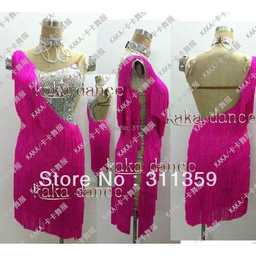 New competitive fringe latin dress, DMC crystal stones chacha,salsa dance,ballroom dress,KAKA-L113001