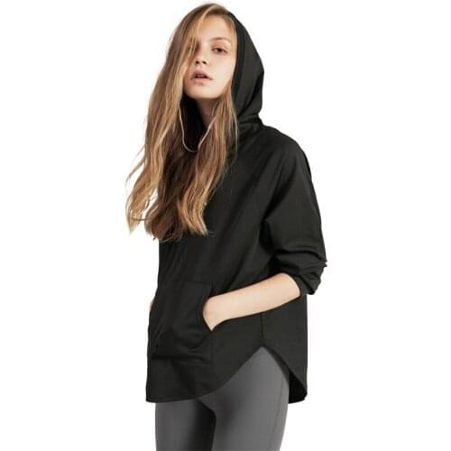 Womens Loose Hooded Quick-drying Sports Spring And Autumn Long-Sleeved Running Fitness Clothes Sweater Blouse Shirt Women