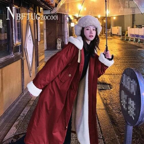Red Khaki Black Colors Women Parkas Lining With Fluff Thick Warm Female Jacket