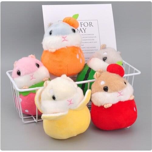 1 Pcs Lovely 10cm Fruit Series Hamster Plush Doll Animal Soft Stuffed Plush Pendant Keychains for Backpack Bag Children Gifts