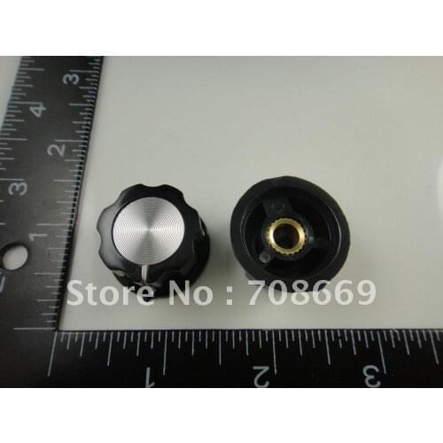 10pcs Skirted Knob A03 For Standard Pots Black D 27mm H 16mm Hole Diameter 6mm