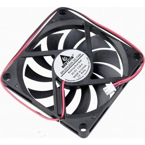10Pcs Gdstime DC 5V 2 Pin 80mm 80x80x10mm 8CM 8010 Double Ball Bearing Computer Brushless Cooling Cooler Fan