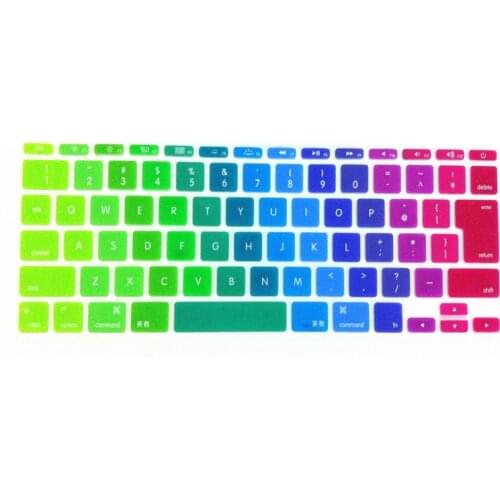 10pcs Dazzle colour EU Japan Version English Soft Silicone Keyboard Protective Film for Apple MacBook air 11.6" Popular Stylish