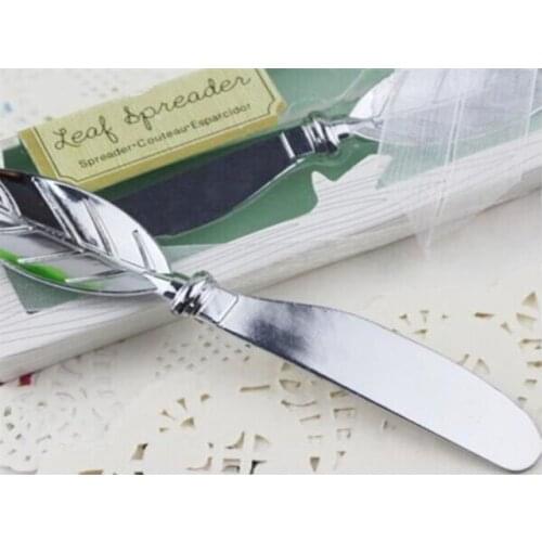 100pcs/lot Free Shipping Leaf Shape Design Butter knife For Party Wedding favors gifts With Retail box