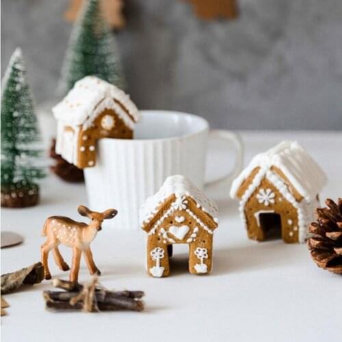 3pcs/set DIY Christmas Gingerbread House Biscuit Mold Set Stainless Steel Baking Mold Tool Christmas Decoration For Home