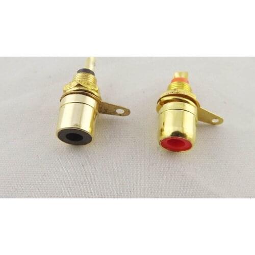 50pairs Gold RCA Phono Female Chassis Panel Mount Socket Metal Connector Black Red