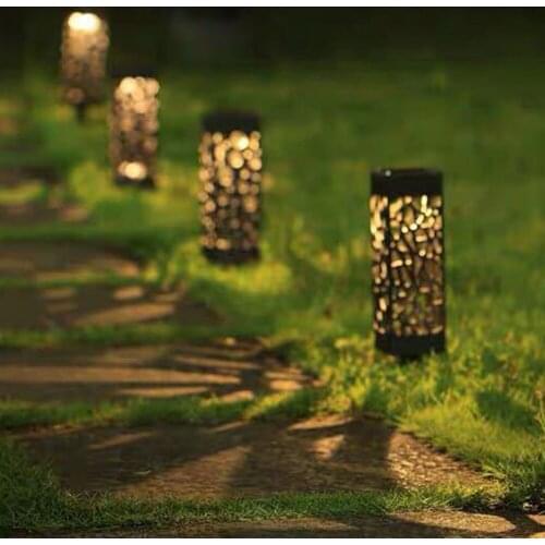 6pcs Solar Garden Lamps Solar Pathway Lights Outdoor Decorative Garden Lights Waterproof Warm White LED Landscape Lantern