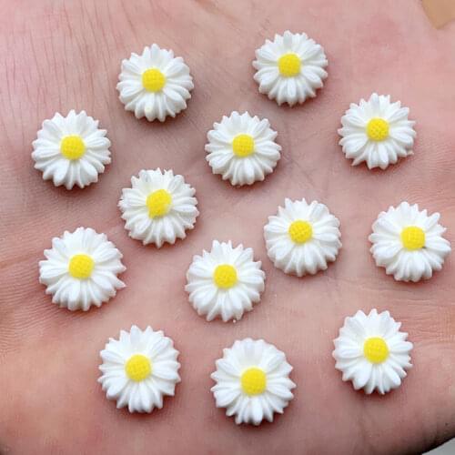 90pcs 12mm Flower Acrylic Rhinestone Flat back Cabochon Art Supply Resin Decoration Charm Craft -Z61